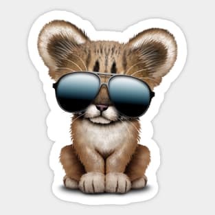 Cute Baby Cougar Wearing Sunglasses Sticker